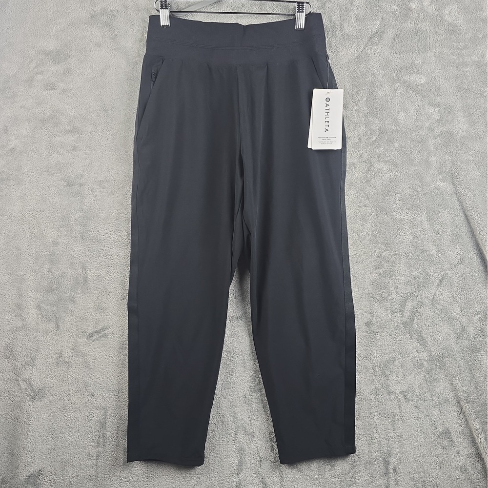 Athleta Nolita Slim Tapered Crop Pant Womens Size 10 Black Gym Workout Walking